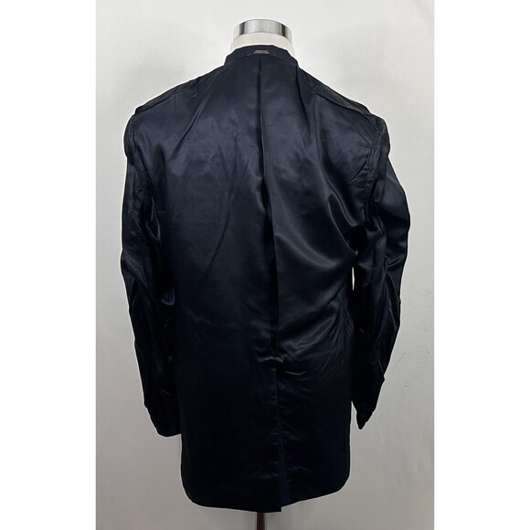 Hart Schaffner Marx 42L Vintage Blazer 100% Wool Navy Blue Gold Two Button - Picture 8 of 8
